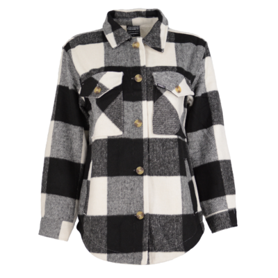 Women's Sherpa Lined Shacket in Black/White