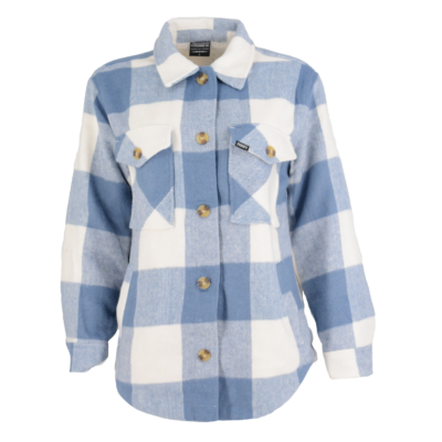 Women's Sherpa Lined Shacket in Light Blue