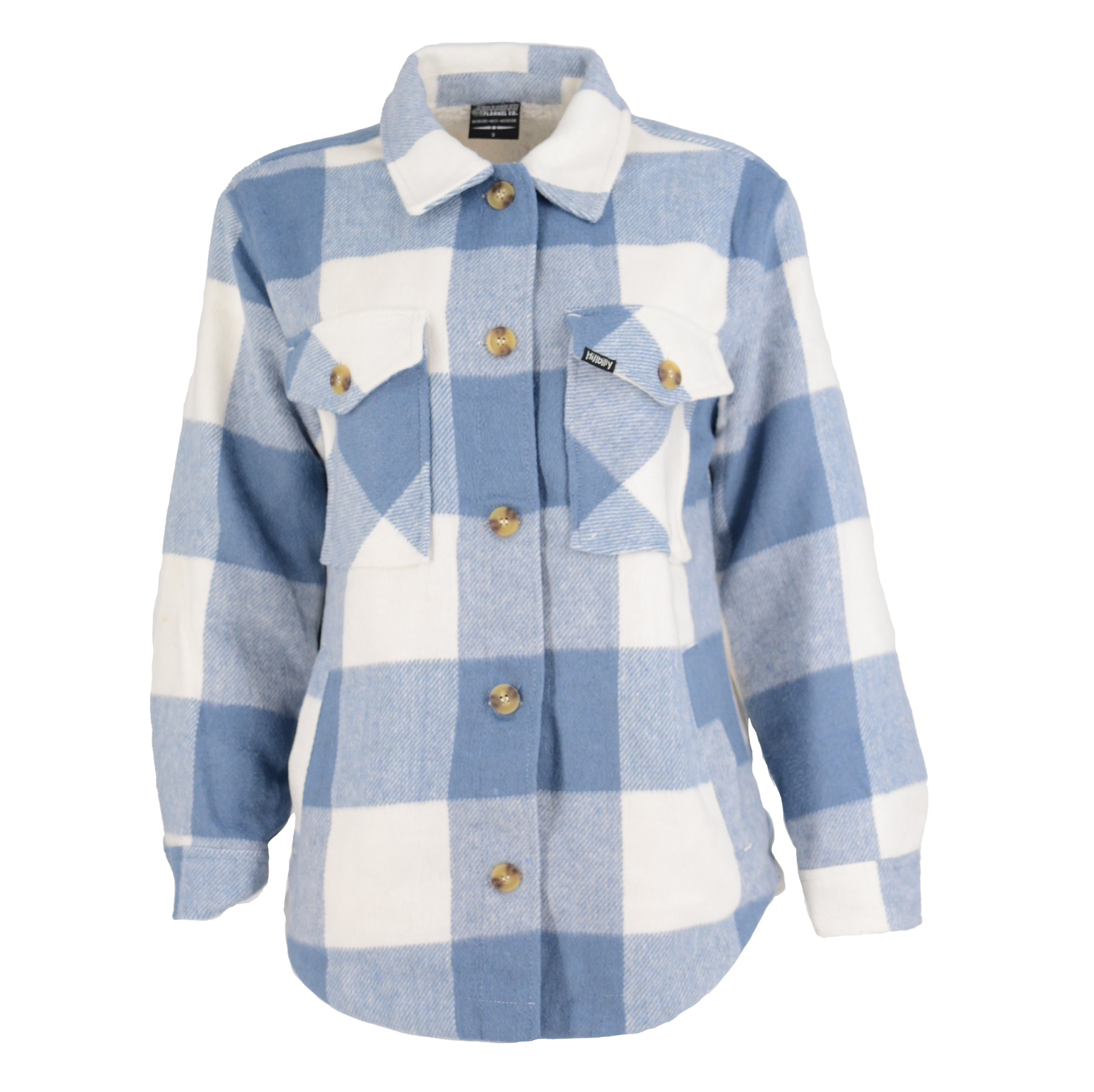 Women's Sherpa Lined Shacket in Light Blue
