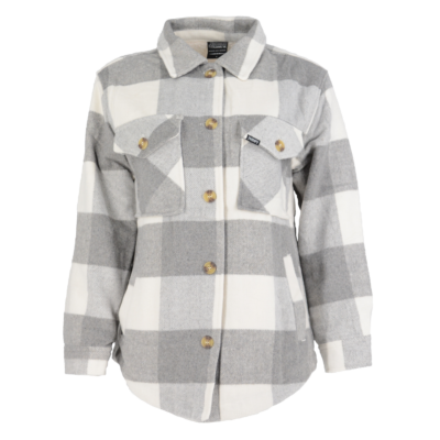 Women's Sherpa Lined Shacket in Light Grey
