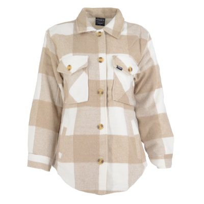 Women's Sherpa Lined Shacket in Light Caramel
