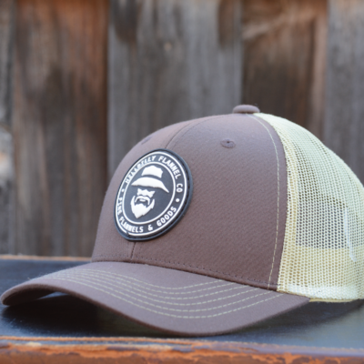 Fine Flannels Trucker Style Cap in Brown and Cream