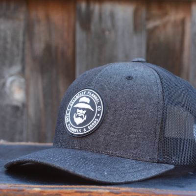 Fine Flannels Trucker Style Cap in Grey Denim/Black