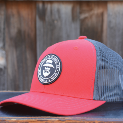 Fine Flannels Trucker Style Cap in Red/Grey